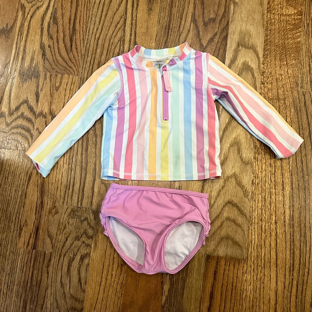 Ruffle Butts two-piece rashguard